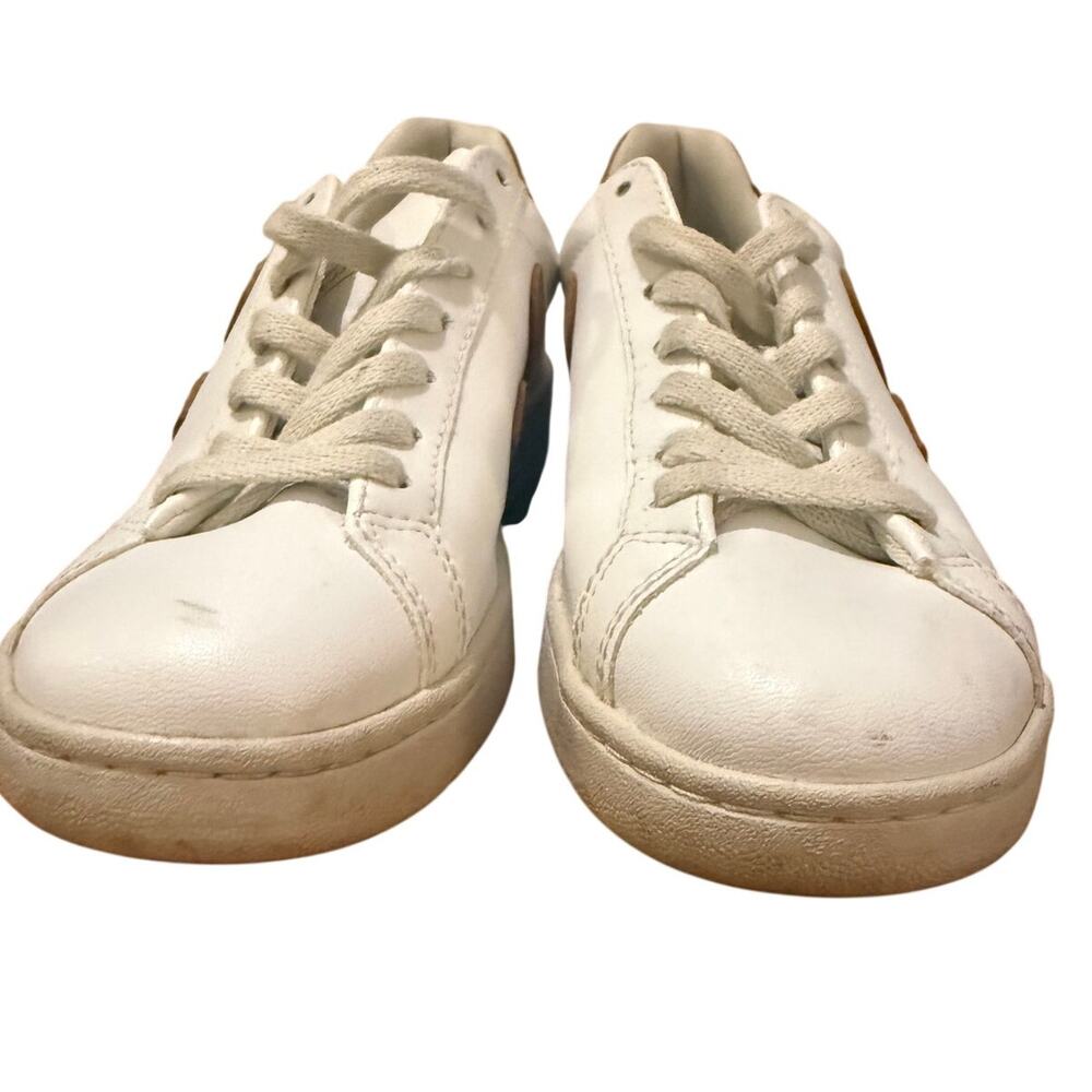 VEJA V-12 Leather White Camel Sneakers Women's Sz. 7 - Picture 6 of 8